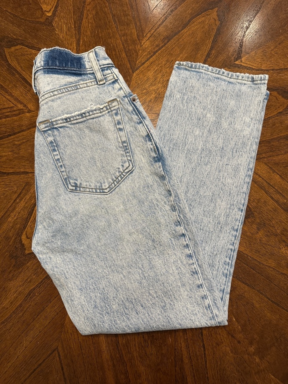 Abercrombie Curve Love 90s Straight Jeans 25 Short High Rise Distressed